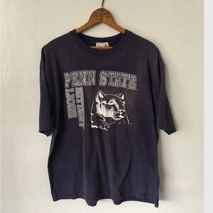 Vintage Penn State Nittany Lions 1990's 90's Distressed Navy Blue PSU T Shirt